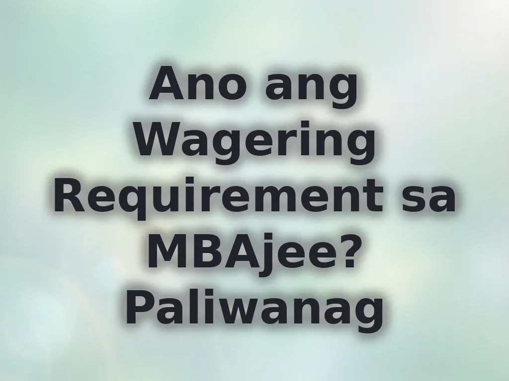 MBAjee Terms
